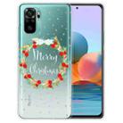 For Xiaomi Redmi Note 10 4G Christmas Series Transparent TPU Protective Case(Vintage Wreath) - 1