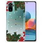 For Xiaomi Redmi Note 10 4G Christmas Series Transparent TPU Protective Case(Safflower Leaves) - 1