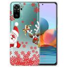 For Xiaomi Redmi Note 10 4G Christmas Series Transparent TPU Protective Case(Red Leaves Old Man) - 1