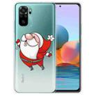 For Xiaomi Redmi Note 10 4G Christmas Series Transparent TPU Protective Case(Look to The Sky Old Man) - 1