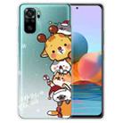 For Xiaomi Redmi Note 10 4G Christmas Series Transparent TPU Protective Case(Multiple Animals) - 1
