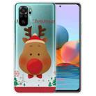 For Xiaomi Redmi Note 10 4G Christmas Series Transparent TPU Protective Case(Big Nosed Deer) - 1