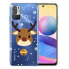 For Xiaomi Redmi Note 10 5G Christmas Series Transparent TPU Protective Case(Bell Deer) - 1