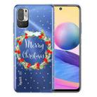 For Xiaomi Redmi Note 10 5G Christmas Series Transparent TPU Protective Case(Vintage Wreath) - 1