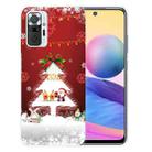 For Xiaomi Redmi Note 10 Pro 4G Christmas Series Transparent TPU Protective Case(Mini Deer and Old Man) - 1