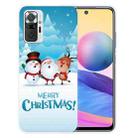 For Xiaomi Redmi Note 10 Pro 4G Christmas Series Transparent TPU Protective Case(Singing Snowman Deer) - 1