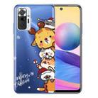 For Xiaomi Redmi Note 10 Pro 4G Christmas Series Transparent TPU Protective Case(Multiple Animals) - 1