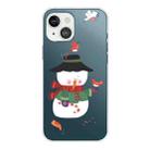 For iPhone 13 mini Christmas Series Transparent TPU Protective Case (Bird Snowman) - 1