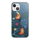 For iPhone 13 mini Christmas Series Transparent TPU Protective Case (Two Snowflakes) - 1