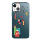 For iPhone 13 mini Christmas Series Transparent TPU Protective Case (Black Tree Gift) - 1