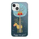 Christmas Series Transparent TPU Protective Case For iPhone 13(Lovers and Deer) - 1