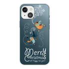 Christmas Series Transparent TPU Protective Case For iPhone 13(Skiing Bird) - 1