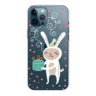 For iPhone 13 Pro Christmas Series Transparent TPU Protective Case (Gift Rabbit) - 1