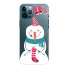 For iPhone 13 Pro Max Christmas Series Transparent TPU Protective Case (Socks Snowman) - 1