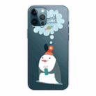 For iPhone 13 Pro Max Christmas Series Transparent TPU Protective Case (Penguin) - 1