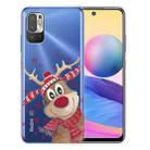 For Xiaomi Redmi Note 10 5G Christmas Series Transparent TPU Protective Case(Smiley Deer) - 1
