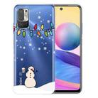 For Xiaomi Redmi Note 10 5G Christmas Series Transparent TPU Protective Case(Milk Tea Snowman) - 1