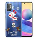 For Xiaomi Redmi Note 10 5G Christmas Series Transparent TPU Protective Case(Trojan Bear Deer) - 1