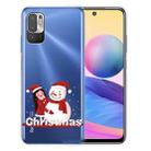 For Xiaomi Redmi Note 10 5G Christmas Series Transparent TPU Protective Case(Girl Snowman) - 1