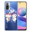 For Xiaomi Redmi Note 10 Pro 4G Christmas Series Transparent TPU Protective Case(Couple Snowman) - 1