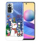For Xiaomi Redmi Note 10 Pro 4G Christmas Series Transparent TPU Protective Case(Penguin Family) - 1