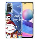 For Xiaomi Redmi Note 10 Pro 4G Christmas Series Transparent TPU Protective Case(Cute Penguin Snowman) - 1