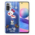 For Xiaomi Redmi Note 10 Pro 4G Christmas Series Transparent TPU Protective Case(Trojan Bear Deer) - 1