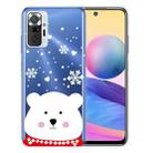 For Xiaomi Redmi Note 10 Pro 4G Christmas Series Transparent TPU Protective Case(Chubby White Bear) - 1