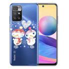 For Xiaomi Redmi 10 5G Christmas Series Transparent TPU Protective Case(Couple Snowman) - 1