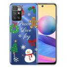 For Xiaomi Redmi 10 5G Christmas Series Transparent TPU Protective Case(Simple Snowman) - 1