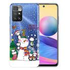 For Xiaomi Redmi 10 5G Christmas Series Transparent TPU Protective Case(Penguin Family) - 1