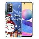 For Xiaomi Redmi 10 5G Christmas Series Transparent TPU Protective Case(Cute Penguin Snowman) - 1