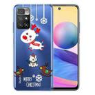 For Xiaomi Redmi 10 5G Christmas Series Transparent TPU Protective Case(Trojan Bear Deer) - 1