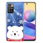 For Xiaomi Redmi 10 5G Christmas Series Transparent TPU Protective Case(Chubby White Bear) - 1