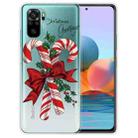 For Xiaomi Redmi Note 10 4G Christmas Series Transparent TPU Protective Case(Big Crutch) - 1