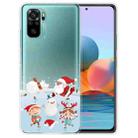 For Xiaomi Redmi Note 10 4G Christmas Series Transparent TPU Protective Case(Snow Entertainment) - 1