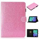 For iPad mini 6 Glossy Glitter Powder Horizontal Flip Leather Tablet Case with Holder & Card Slot & Sleep / Wake-up Function(Pink) - 1