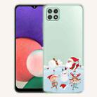 For Samsung Galaxy A22 5G Christmas Series Transparent TPU Protective Case(Snow Entertainment) - 1