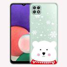 For Samsung Galaxy A22 5G Christmas Series Transparent TPU Protective Case(Chubby White Bear) - 1