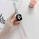Checkered Leather Watch Band Watch Band For Apple Watch Series 7 41mm/6&SE&5&4 40mm/3&2&1 38mm(White) - 1