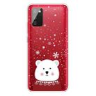 For Samsung Galaxy A02s EU Edition Christmas Series Transparent TPU Protective Case(Fat Bear in Red) - 1