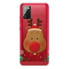 For Samsung Galaxy A02s EU Edition Christmas Series Transparent TPU Protective Case(Big Nosed Deer) - 1