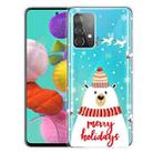 For Samsung Galaxy A32 4G Christmas Series Transparent TPU Protective Case(Hat White Bear) - 1