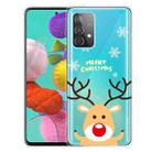 For Samsung Galaxy A32 4G Christmas Series Transparent TPU Protective Case(Raise Hand Deer) - 1