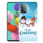 For Samsung Galaxy A32 5G Christmas Series Transparent TPU Protective Case(Singing Snowman Deer) - 1