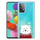 For Samsung Galaxy A32 5G Christmas Series Transparent TPU Protective Case(Fat Bear in Red) - 1