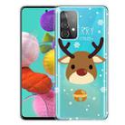 For Samsung Galaxy A52 5G / 4G Christmas Series Transparent TPU Protective Case(Bell Deer) - 1