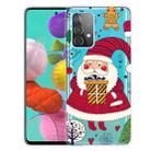 For Samsung Galaxy A52 5G / 4G Christmas Series Transparent TPU Protective Case(Striped Snowman) - 1