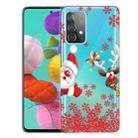 For Samsung Galaxy A52 5G / 4G Christmas Series Transparent TPU Protective Case(Red Leaves Old Man) - 1