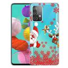 For Samsung Galaxy A72 5G / 4G Christmas Series Transparent TPU Protective Case(Red Leaves Old Man) - 1